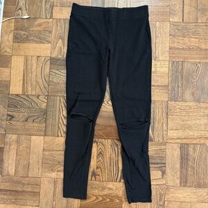 Express black leggings with hole in knee
